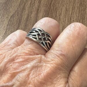 Sterling Knotwork Band RingSz 6-6 1/2, 925 stamped